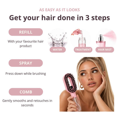 MistGlow™ Spray Hairbrush.