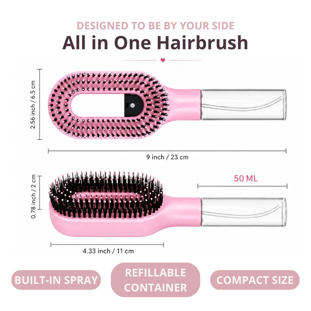 MistGlow™ Spray Hairbrush.