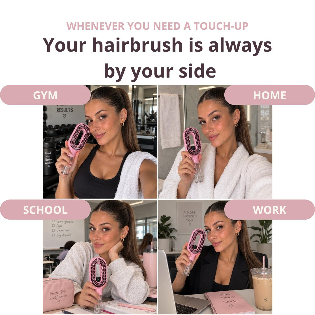 MistGlow™ Spray Hairbrush.